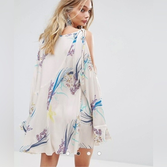 Free People Clear Skies Cold Shoulder Printed Dress - Picture 2 of 13